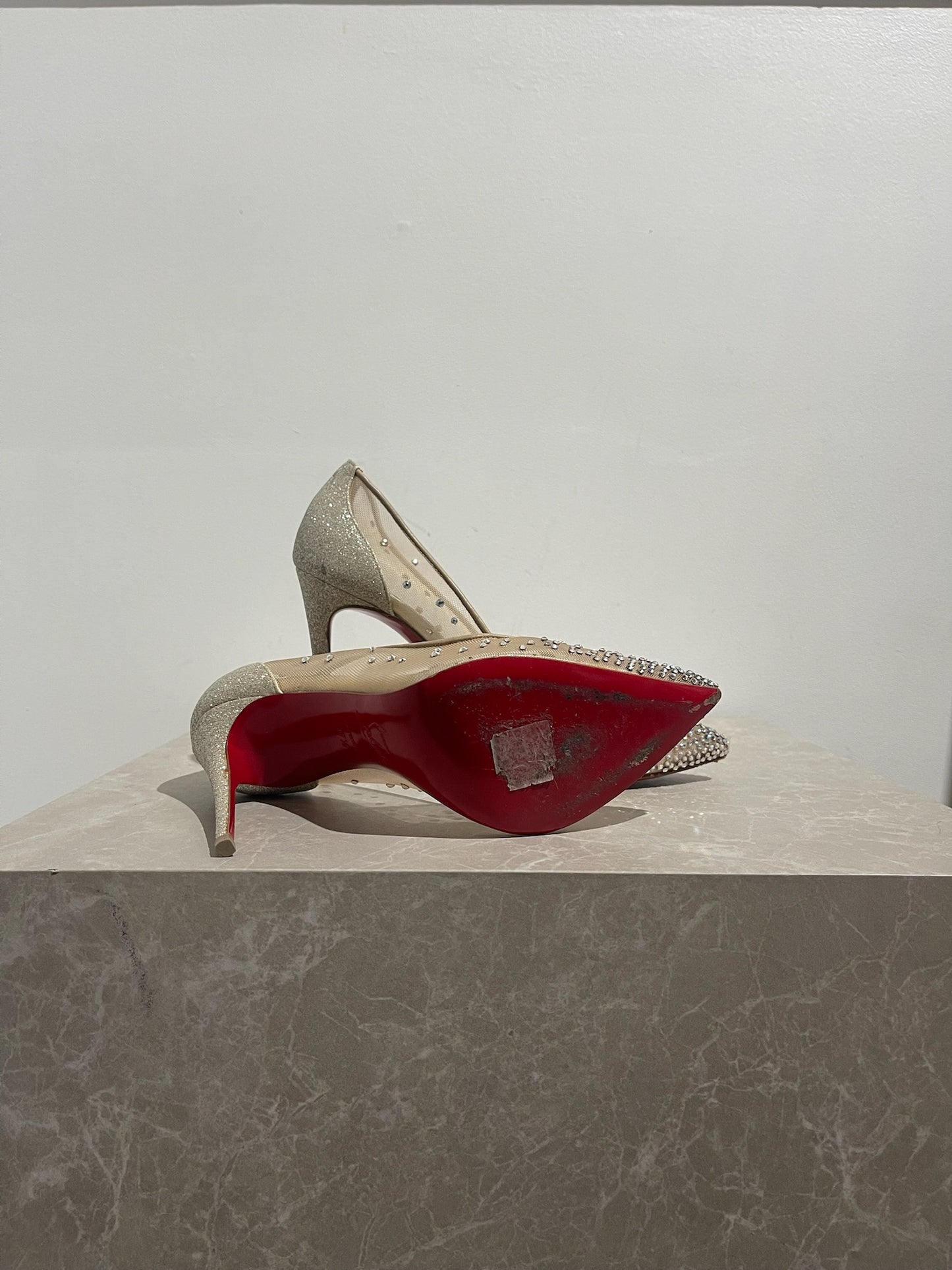 Escarpins Christian Louboutin Follies Strass T.37,5