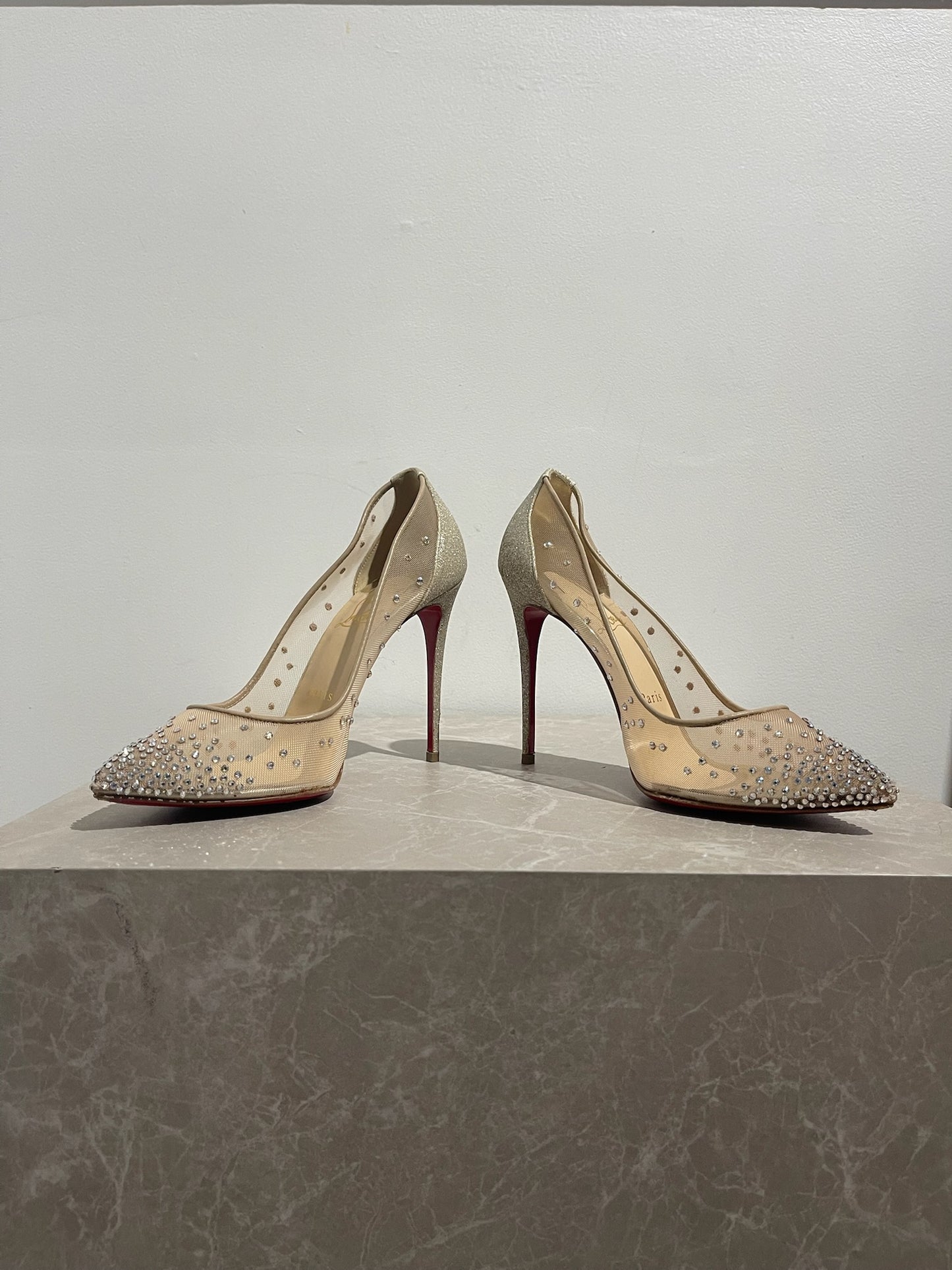 Escarpins Christian Louboutin Follies Strass T.37,5