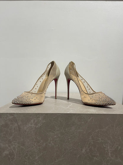 Escarpins Christian Louboutin Follies Strass T.37,5