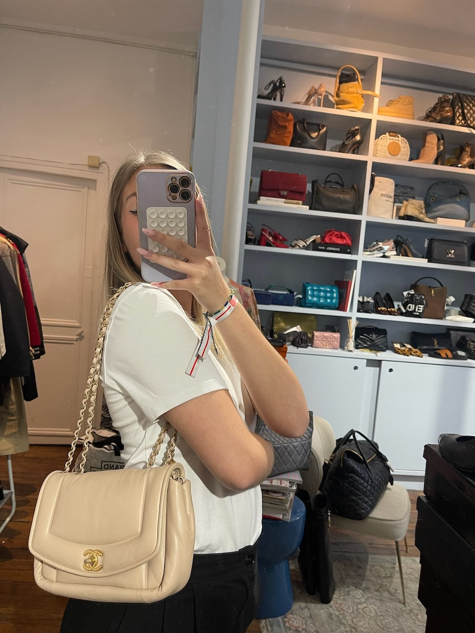 Sac Chanel Diana beige