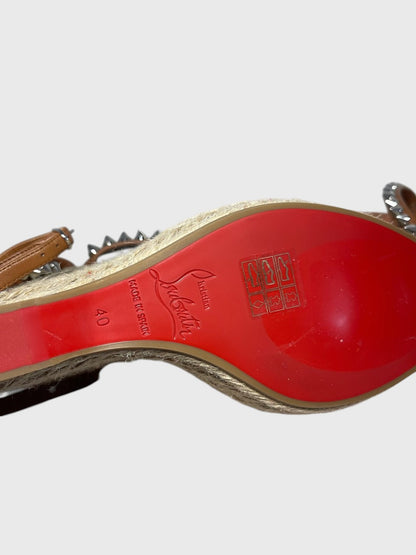 Sandales Christian Louboutin camel T.40