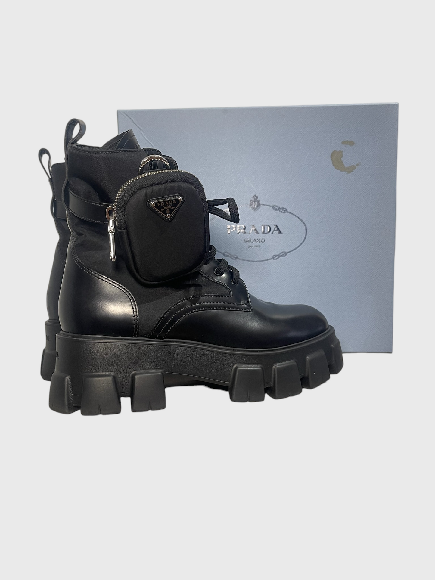 Bottines Prada Monolith noires T.40