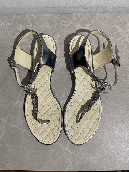 Sandales Chanel argent T.40,5