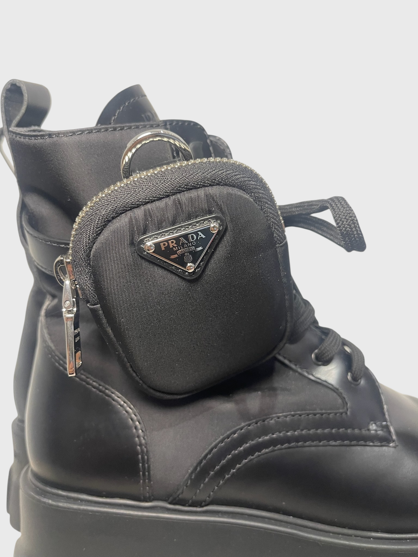 Bottines Prada Monolith noires T.40