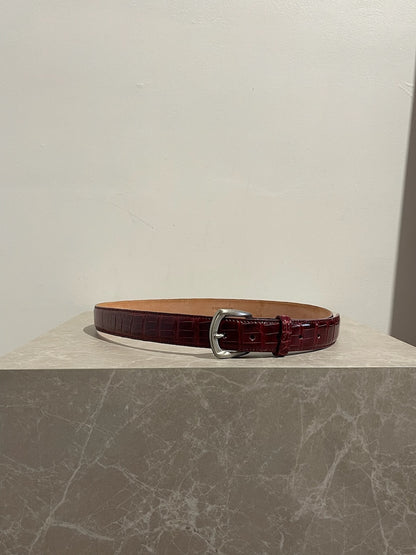 Ceinture en cuir de crocodile rouge T.80