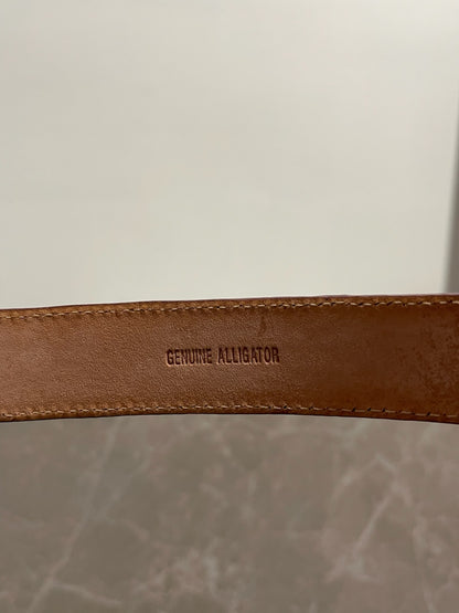 Ceinture en cuir de crocodile rouge T.80