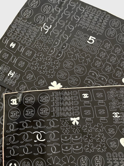 Foulard Chanel Trèfle noir