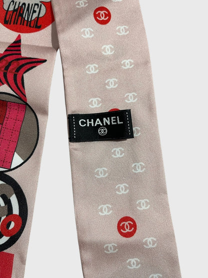 Foulard slim Chanel rose