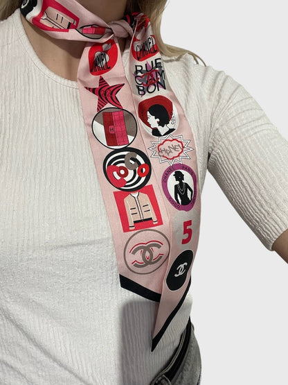 Foulard slim Chanel rose