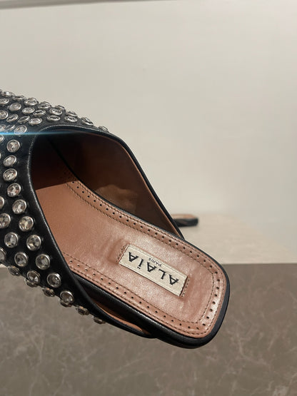 Mules Alaia à strass T.37