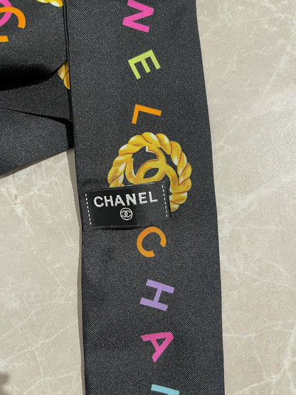 Foulard slim bandeau Chanel noir