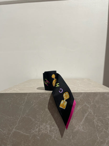 Foulard slim bandeau Chanel noir