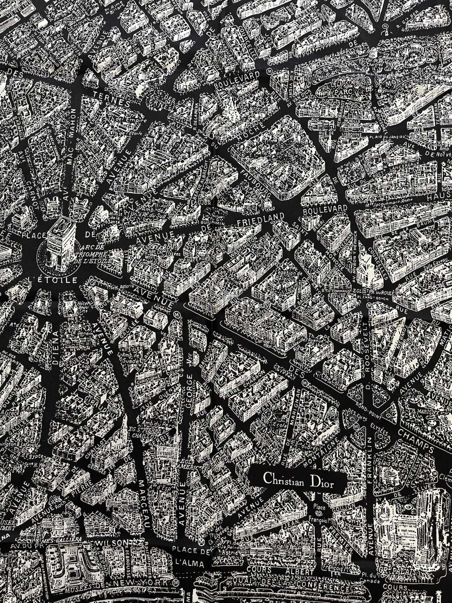 Foulard Christian Dior Paris blanc