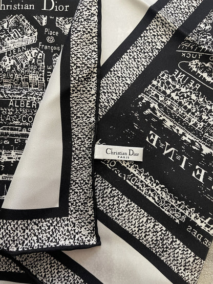 Foulard Christian Dior Paris blanc