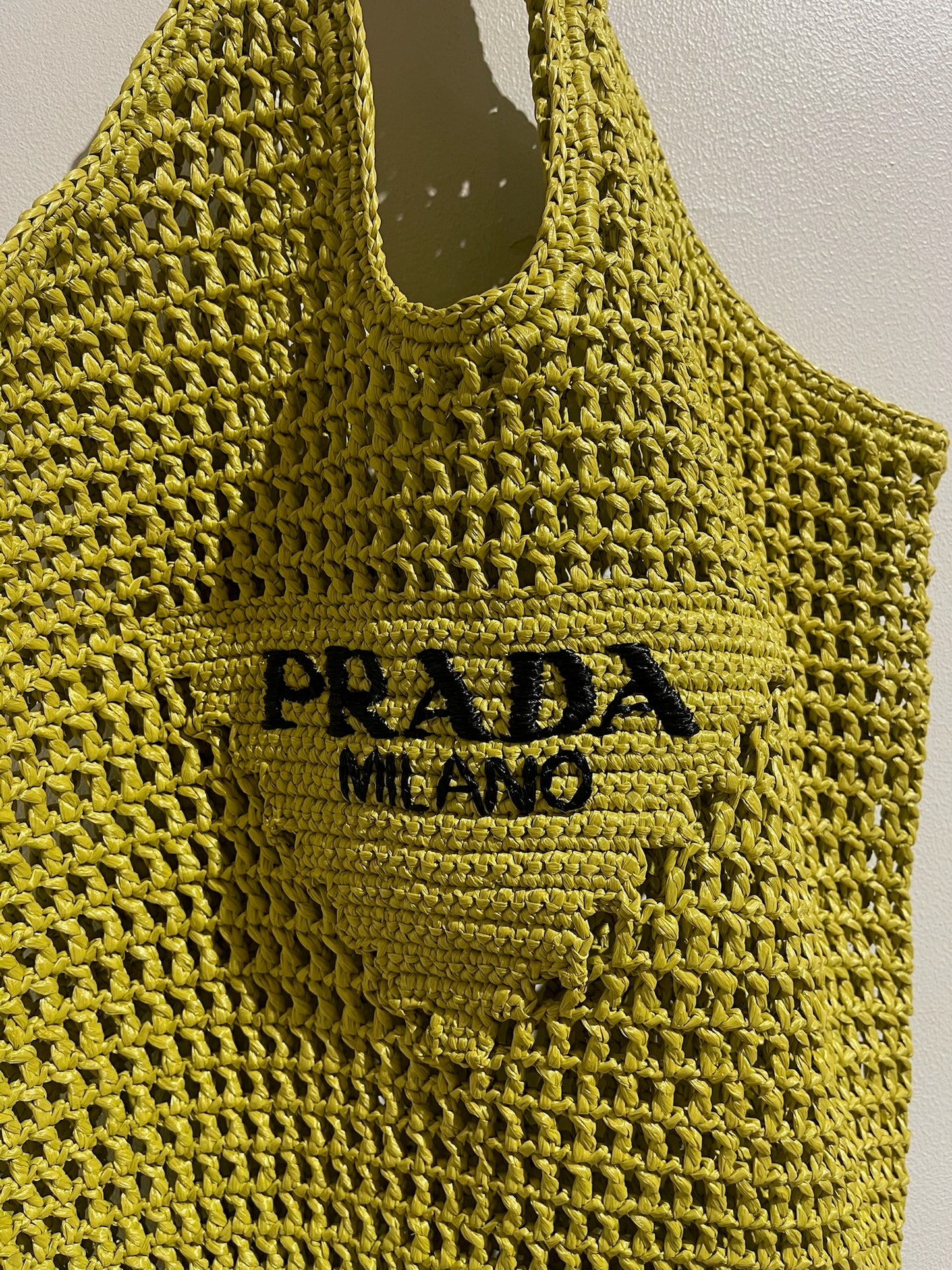 Sac Prada raffia vert
