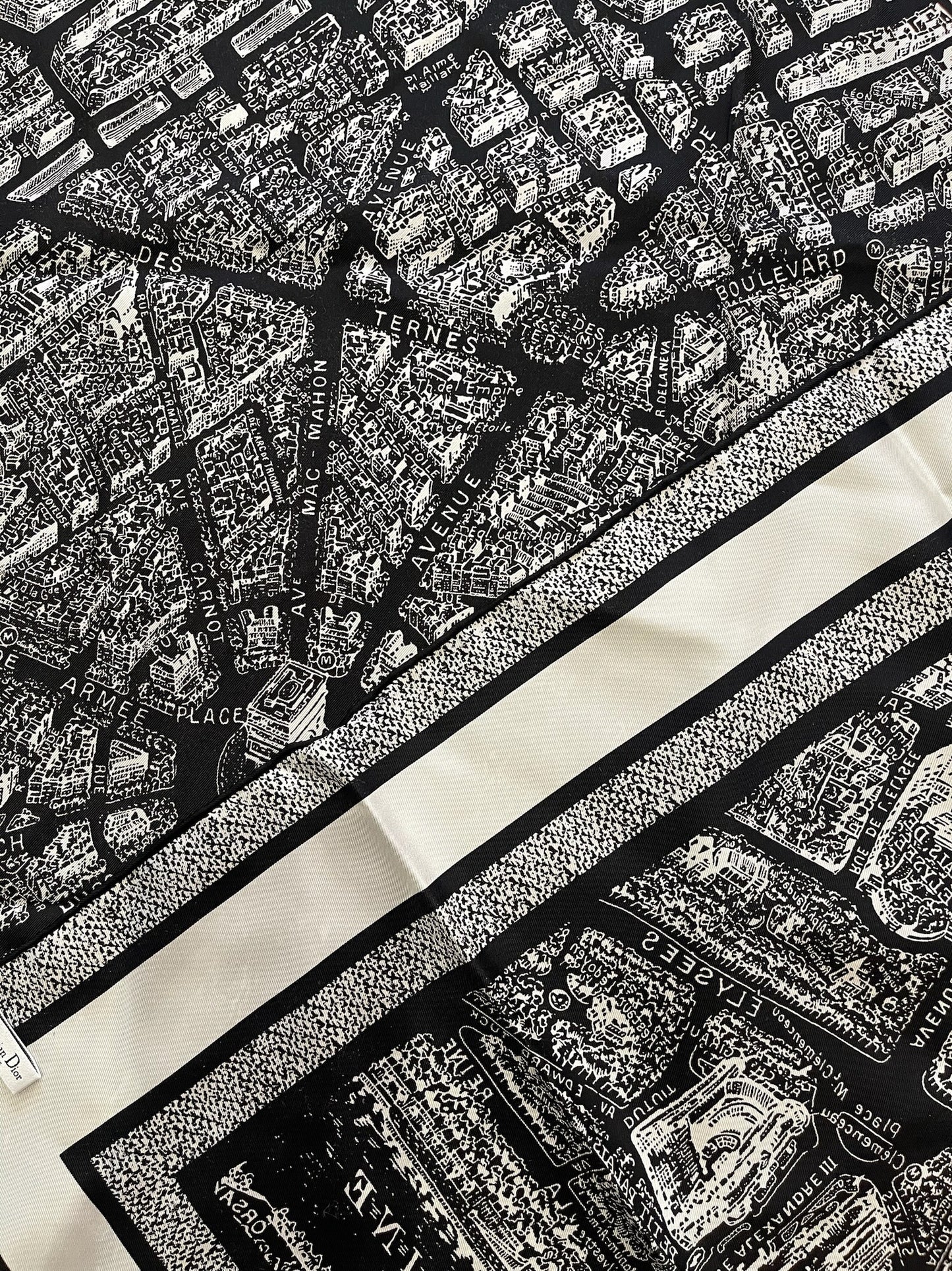 Foulard Christian Dior Paris blanc