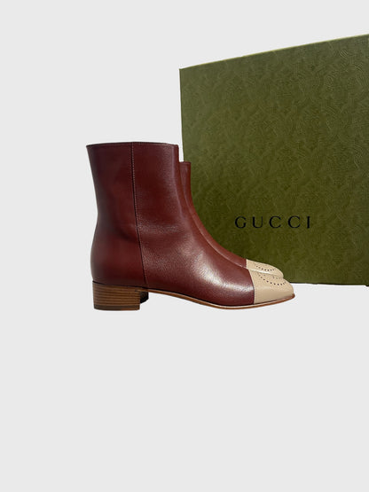 Bottines Gucci bordeaux T.37