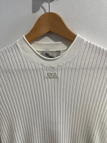 Haut courrèges blanc T.L NEUF