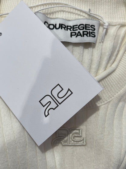 Haut courrèges blanc T.L NEUF