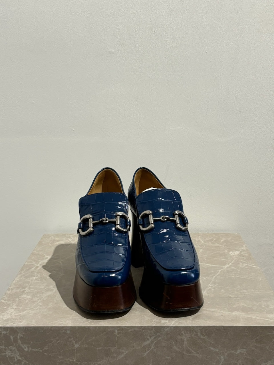 Mocassins Gucci bleus T.39.5