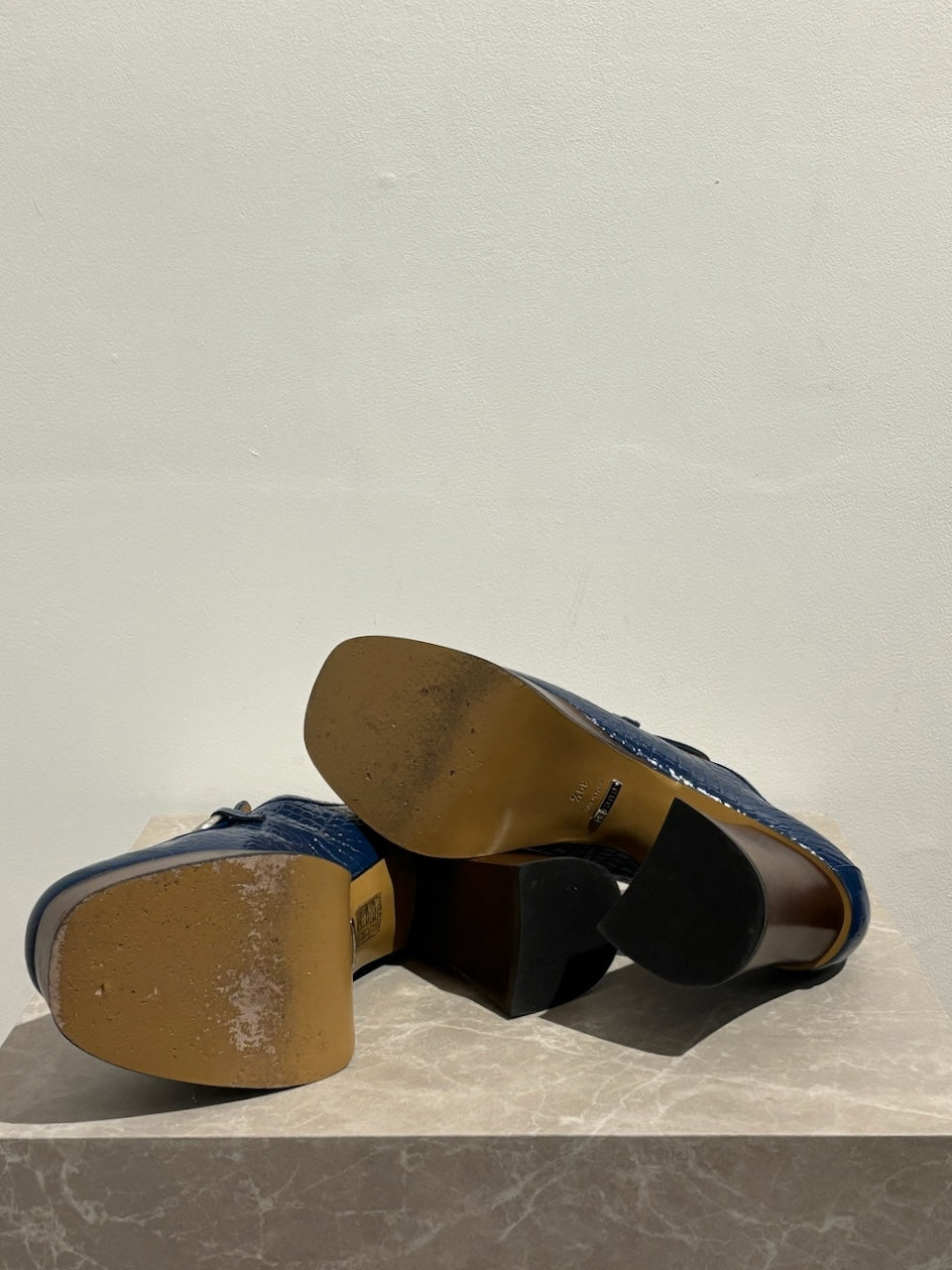 Mocassins Gucci bleus T.39.5