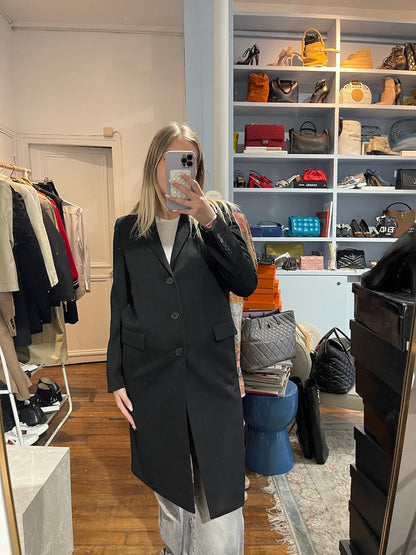 Manteau Saint Laurent noir T.38