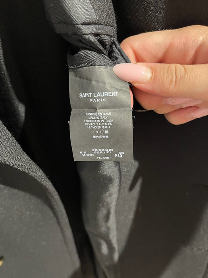 Manteau Saint Laurent noir T.40