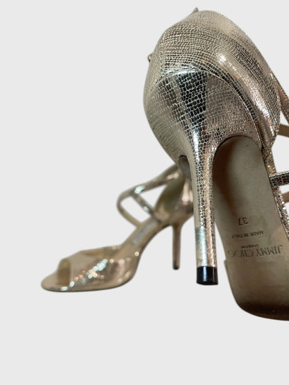 Sandales Jimmy Choo dorées T.37