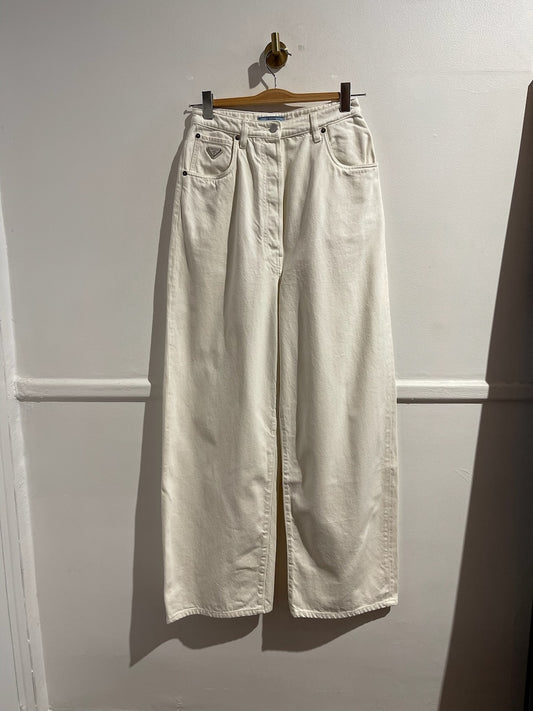 Jeans Prada loose blanc T.28