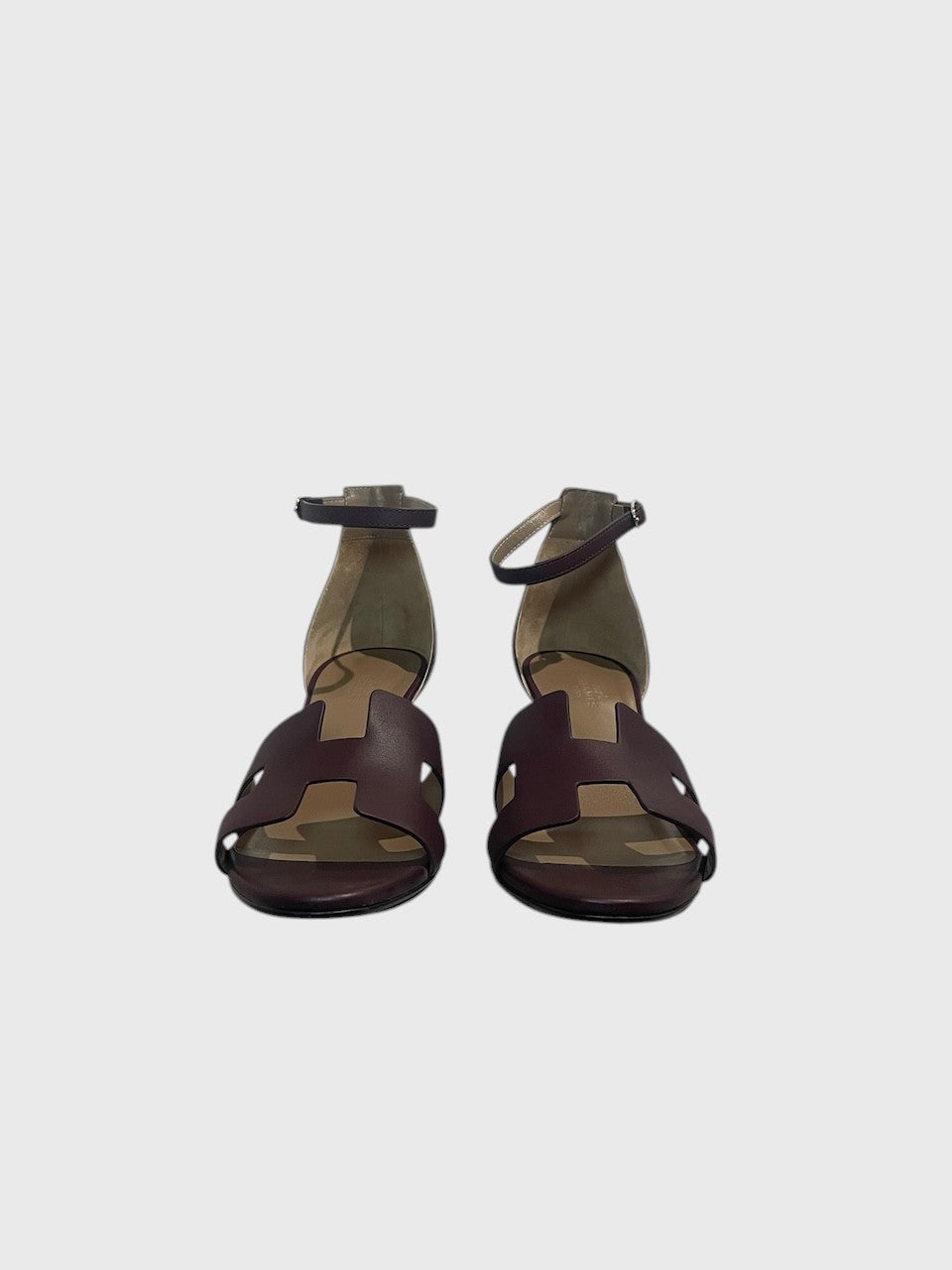 Sandales Hermès Legend bordeaux T.40,5