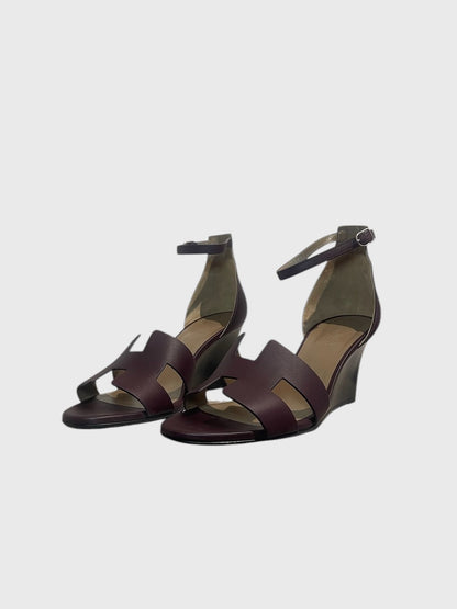 Sandales Hermès Legend bordeaux T.40,5