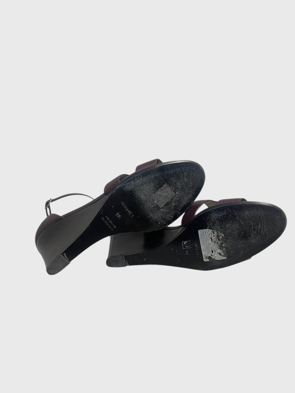 Sandales Hermès Legend bordeaux T.40,5