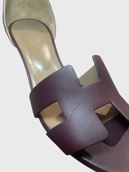 Sandales Hermès Legend bordeaux T.40,5