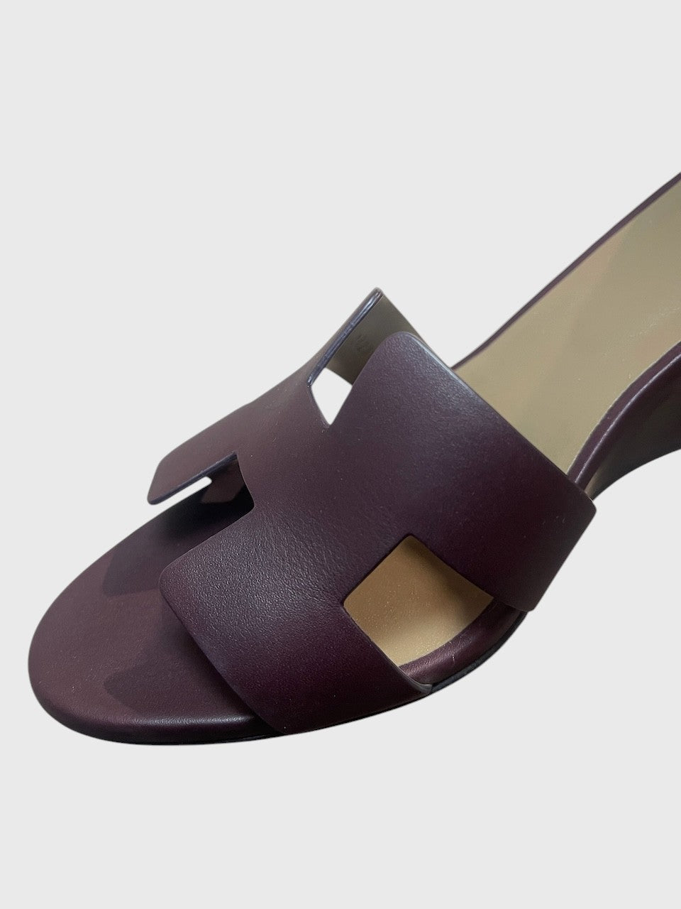 Sandales Hermès Legend bordeaux T.40,5
