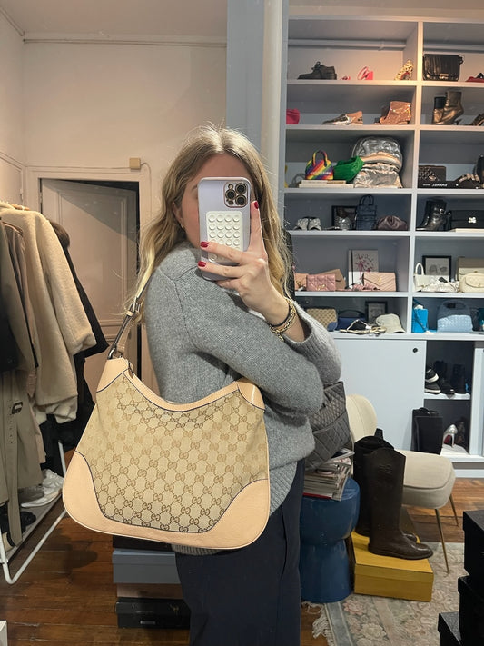 Sac Gucci toile beige