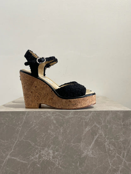 Sandales Chanel noires T.38