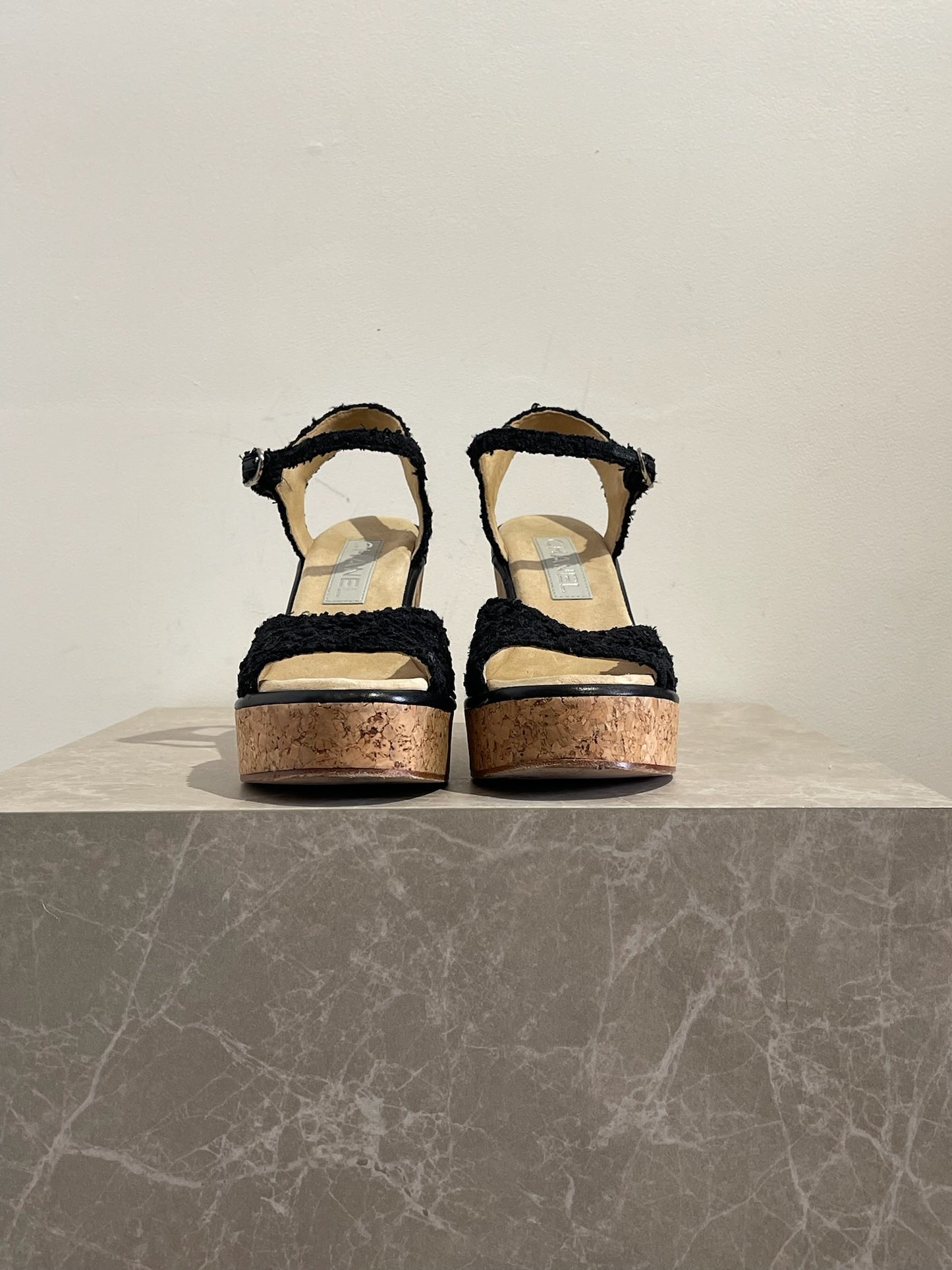 Sandales Chanel noires T.38