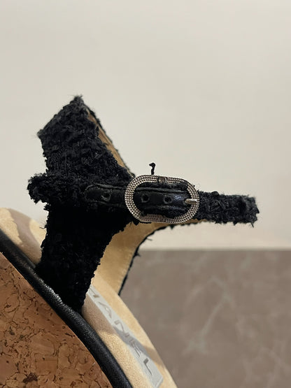 Sandales Chanel noires T.38