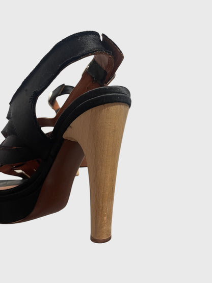 Sandales Lanvin noires T.36,5