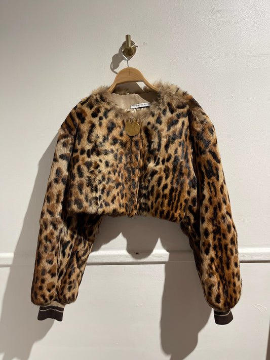 Veste en fourrure Givenchy leopard T.42