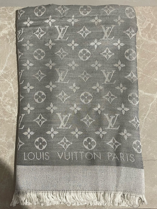 Châle Louis Vuitton Monogram gris