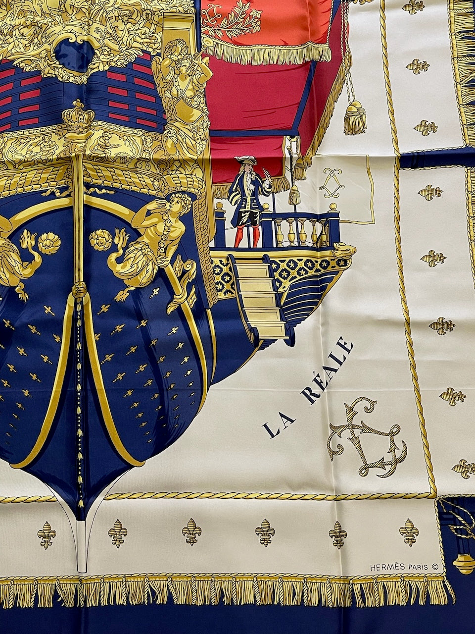 Carré 90 Hermès "Vue du Carrosse de la galère la reale"
