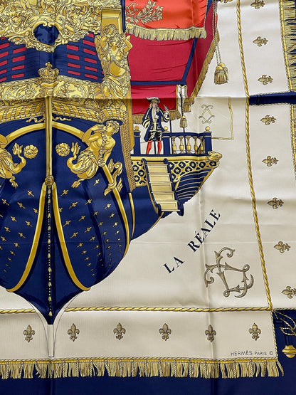 Carré 90 Hermès "Vue du Carrosse de la galère la reale"