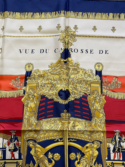 Carré 90 Hermès "Vue du Carrosse de la galère la reale"