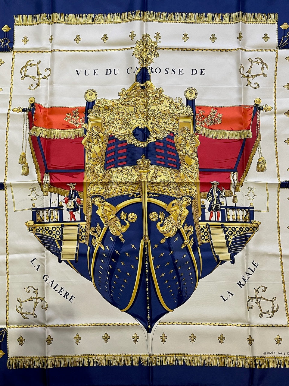 Carré 90 Hermès "Vue du Carrosse de la galère la reale"