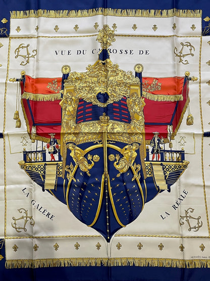 Carré 90 Hermès "Vue du Carrosse de la galère la reale"