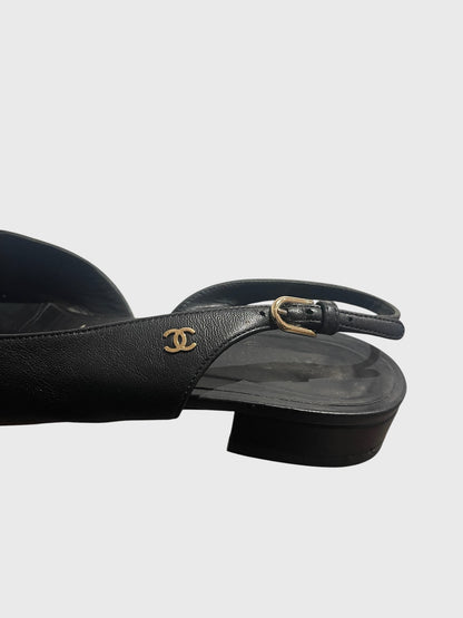 Slingback Chanel noires T.39
