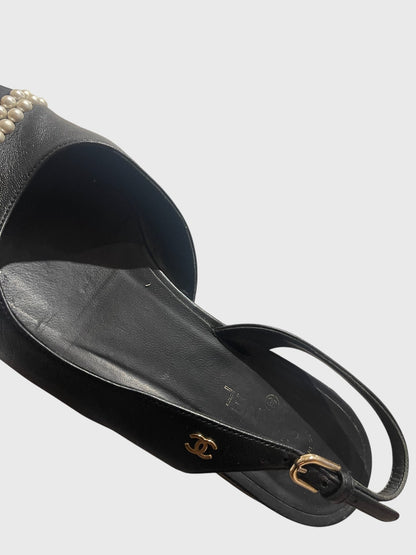 Slingback Chanel noires T.39