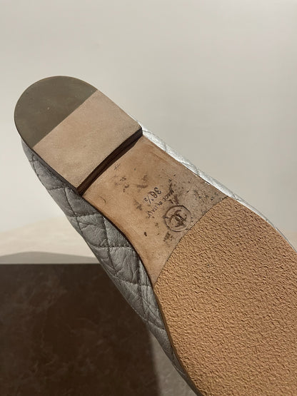 Ballerines Chanel argentées T.38,5