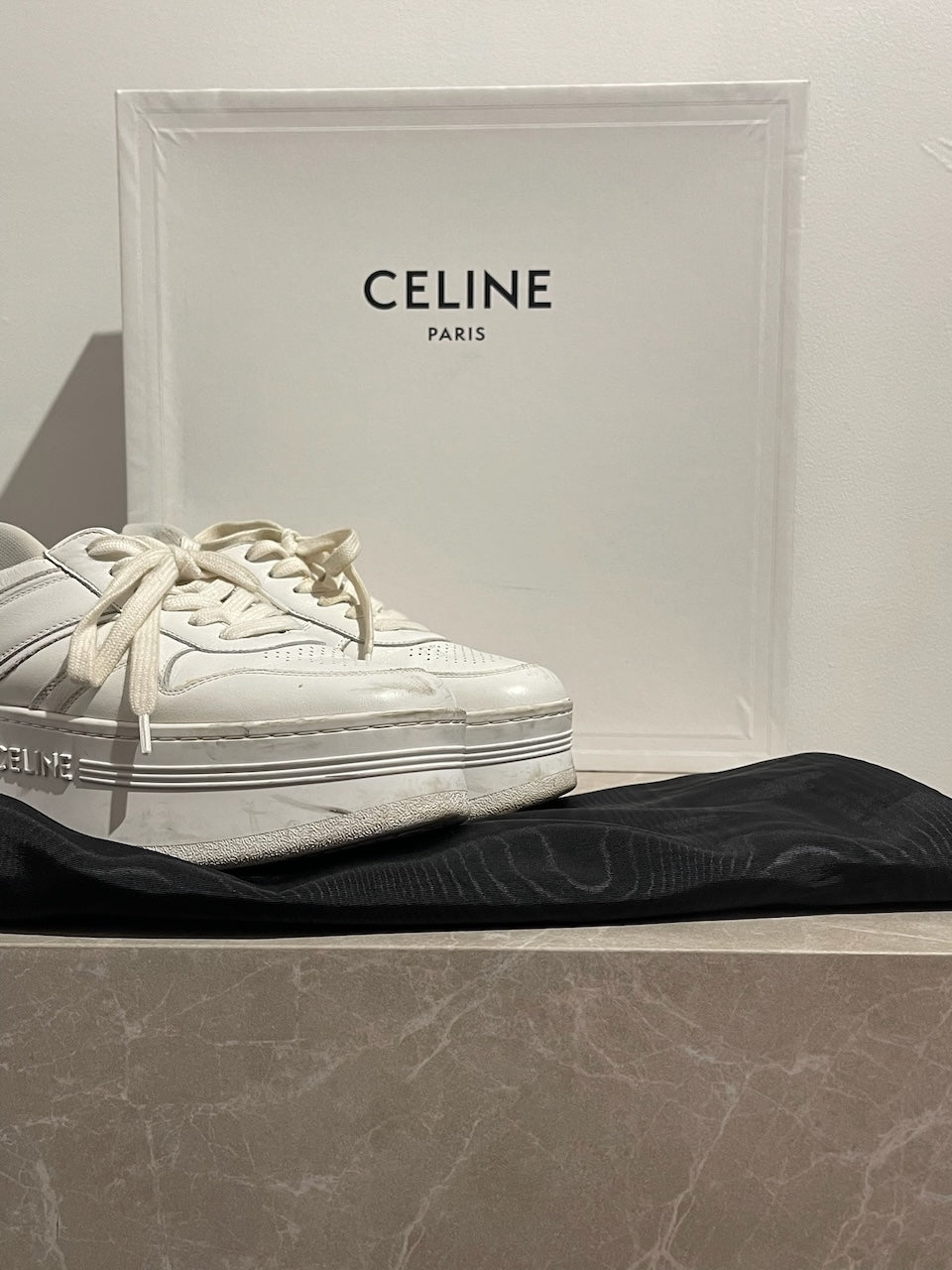 Baskets Celine Block blanches T.37